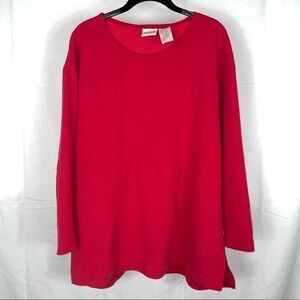 Bobbie Brooks Tunic Long Sleeve Crewneck Pullover High Low Hem 3 Tiered Shirt
